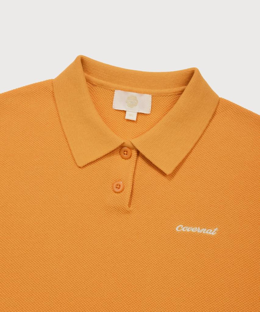 COVERNAT WOMAN Collared Half Knit Orange