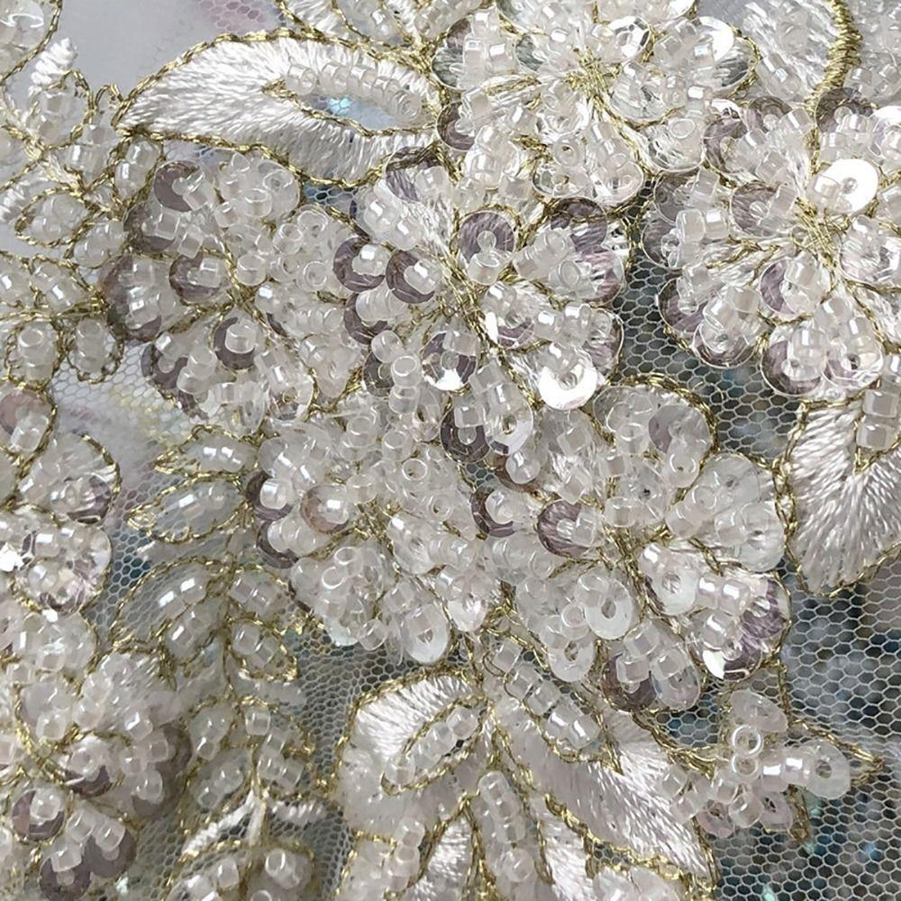 Sequin Embroidery Embroidered Floral Patches DIY Lace Appliques Clothing Applique Dresses