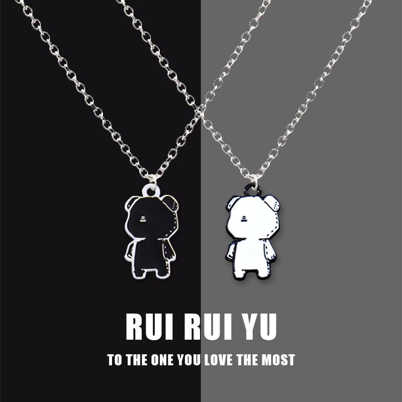 

RUI RUI YU жестокий медведь кулон ожерелье для женщин мужчин подруга пара любовник ювелирные изделия подарок 1 Pair