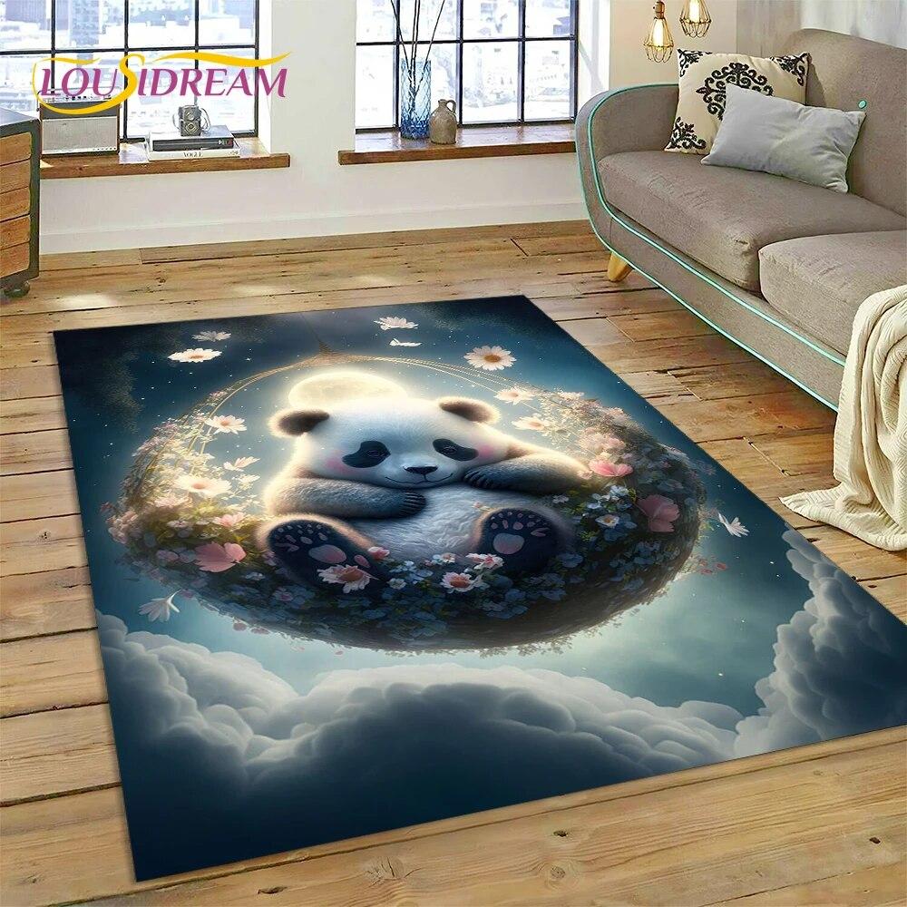 Dream Cute Panda Cartoon Animal Carpet Rug for Home Living Room Bedroom Sofa Doormat Decor,Kids Play Area Rug Non-slip Floor Mat