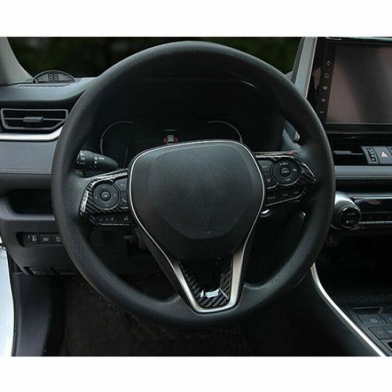 For Toyota RAV4    Carbon Fiber Interior Steering Wheel Trim Cover