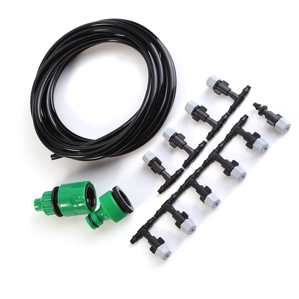 Water Misting Cooling System Hose Sprinkler Nozzle Garden Patio Micro Irrigation Set 5M