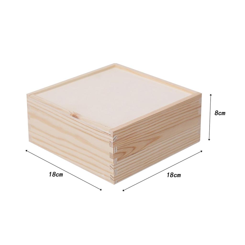 Wooden Storage Box Gift Box Decorative with Slide Lid Wood Box Wedding Candy Box Keepsake Box for Birthday Party Art Hobbies