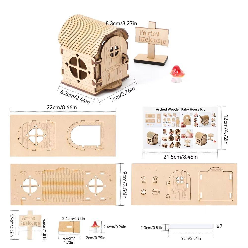 DIY Kit Wooden Fairy House Kit Wooden Material DIY Assembled House  Desktop Decoration