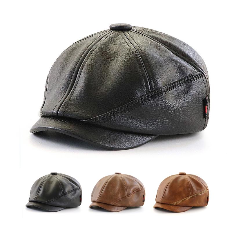 

Осенне-зимняя кожаная кепка газетчика, мужская кепка Гэтсби, женская кепка художника, берет, кепка газетчика
