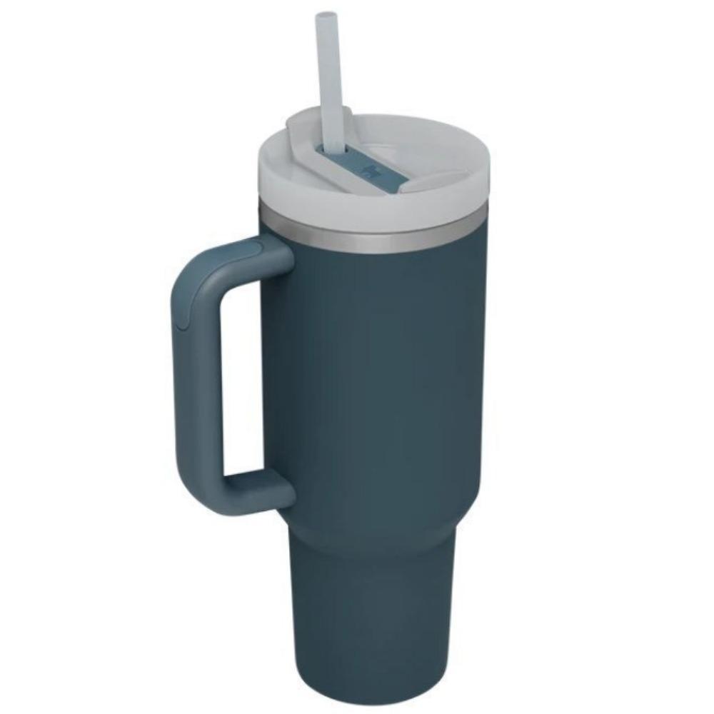 40oz Insulated Tumbler with Lid and Straws Stainless Steel Coffee Tumbler with Handle Vacuum Leak Proof Coffee Cup