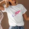 Damen T-Shirt Kurzarm Rundhals Mädchen Unterstützen Mädchen Grafik-T-Shirt Trendig Sommer 2023 Schneller Versand
