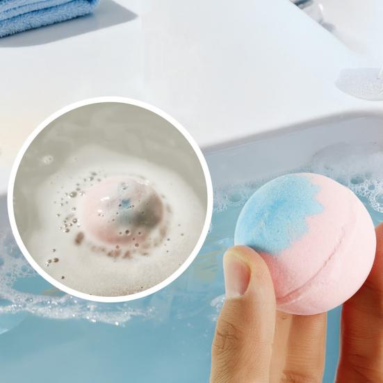 6Pcs Salt Bath Bombs with Toy Inside, Handmade Plants Extract Essential Oils Fizzies Balls, Dry Skin Moisturizing Shower Ball, Gift for Kids