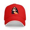 Vintage Pinup Girl Black Baseball Cap Colorful Graphic Print Classic Adjustable Hat for Fashion  Streetwear Enthusiasts