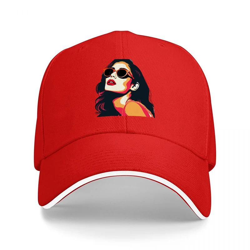 Vintage Pinup Girl Black Baseball Cap Colorful Graphic Print Classic Adjustable Hat for Fashion Streetwear Enthusiasts