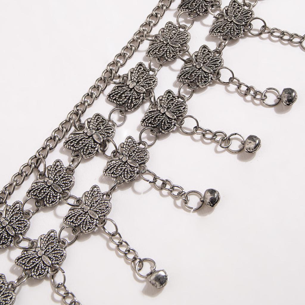 New Ladies' Multi-butterfly, Ancient Silver, Retro, Heavily Carved Bell, Belly Dance, Waist Chain, Ethnic Style, Bohemian
