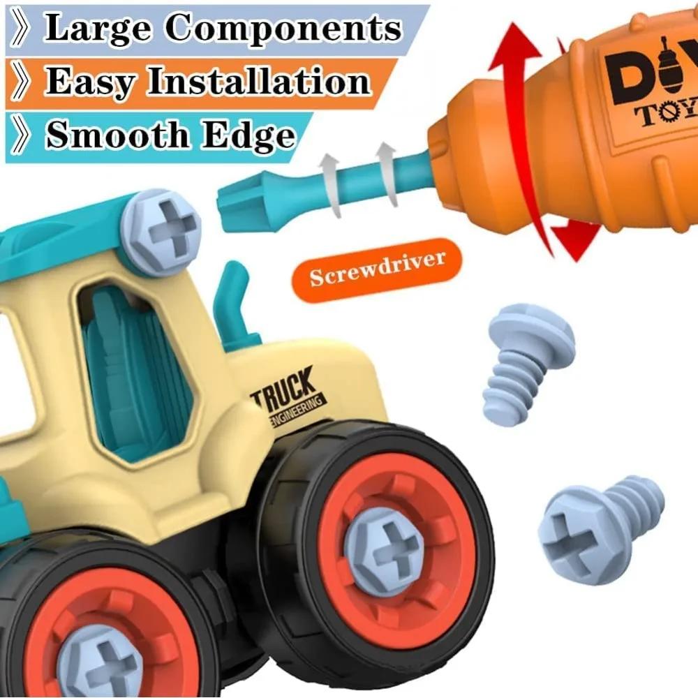Take Apart Car Toys for Boys DIY Engineering Construction Truck Toy Vehicle Excavator Crane Kids Building Educational Toy Gift
