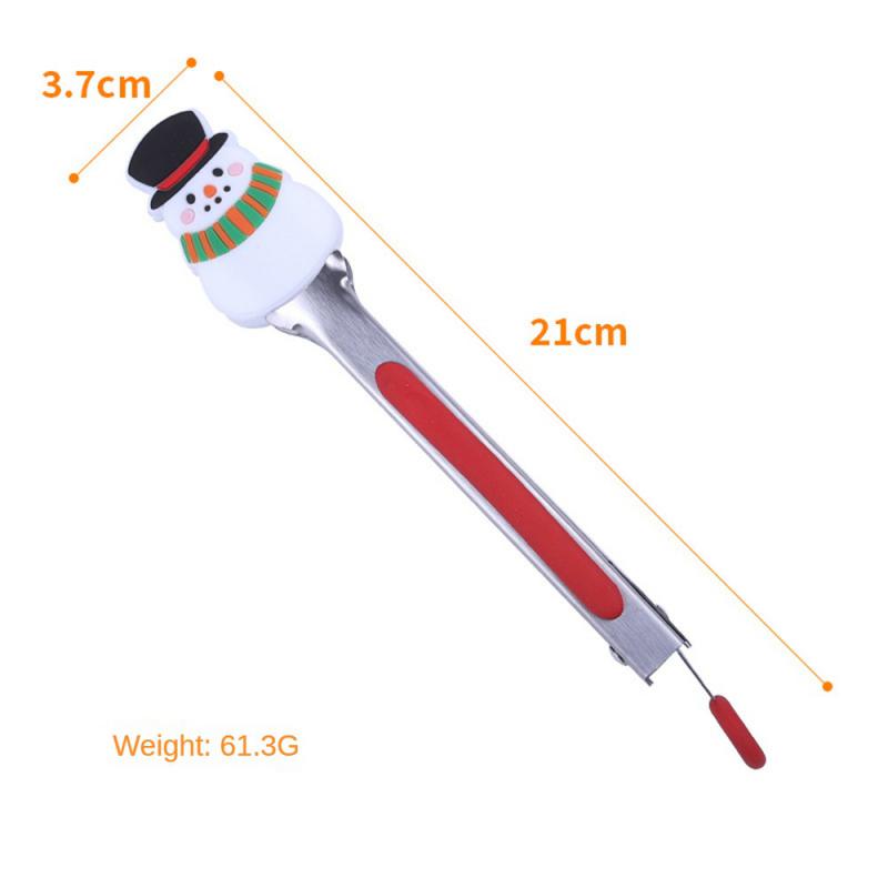 Silikon Lebensmittelclip Weihnachts-Stil Backzange Edelstahl Brotklemme Hitzebeständig Grillclip für Zuhause Küche Picknick