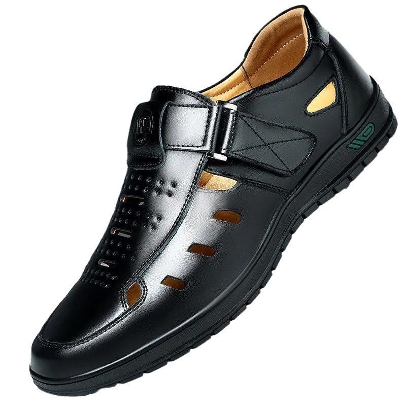 A Piece of Men's Leather Shoes, Business Dress Single Shoes, Soft Soles, Summer Men's Sandals, Men's Cool Leather Shoes