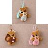 Plush Bear Keychain With Cartoon Design For Car And Bag Decor