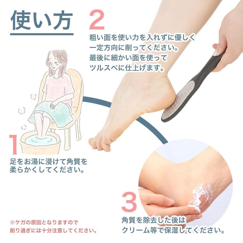 TAKES Fersenpflege Ferse Edelstahl für Fuß- und Fersenschwielen Dermatologisch zugelassene Feile, Doppelseitiger Stahl, (Schwarz)