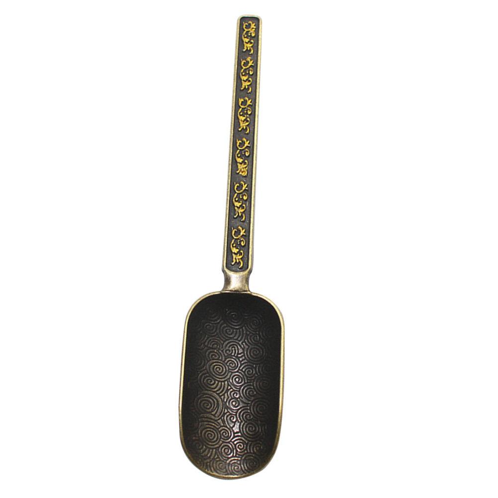 Well Balanced Copper Zinc Tea Scoop Vintage Royal Aesthetic for Tea Ceremony Loose Leaf Scooping Coffee Beans Measuring Spoon