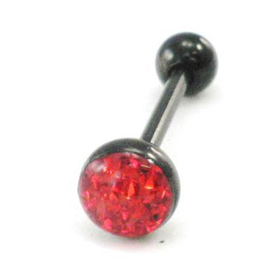 [I9462] - Czerwony „kryształowy” piercing do języka
