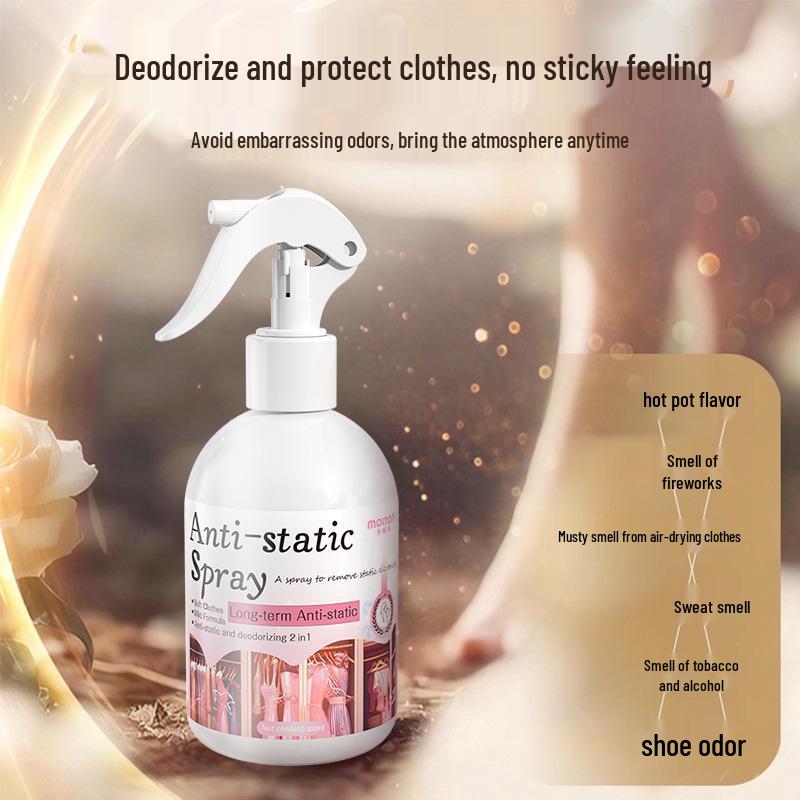 Anti-Static Wrinkle-Reducing Spray with Long-Lasting Fragrance for Clothes and Hair