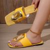 Women Flip Flops Slippers   Summer Outdoor Metal Buckle Designer Shoes Casual Comfortable Slip-On Sandals Slides Women