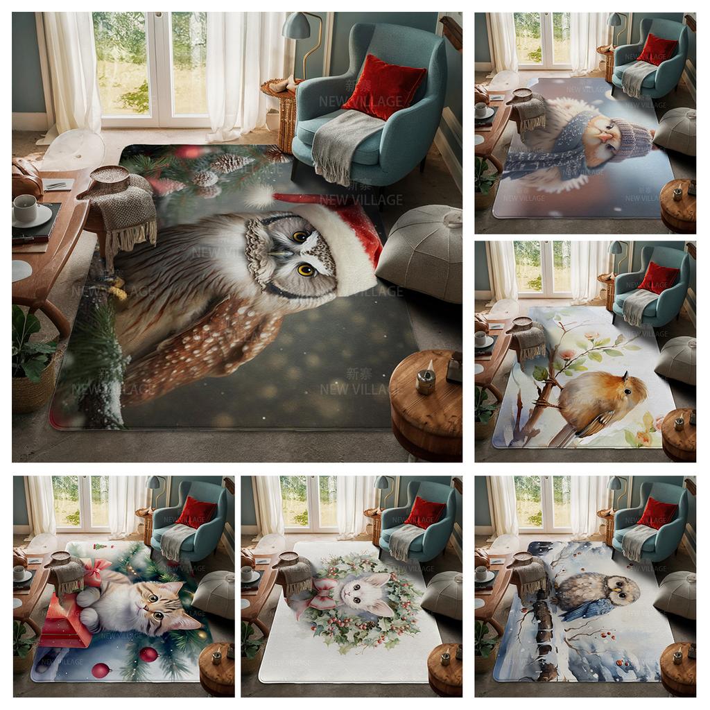 House Entrance Carpet Home Door Mat Living Room Bath Foot Bathroom Non-slip Water Absorption Rugs Bath Merry Christmas Winter