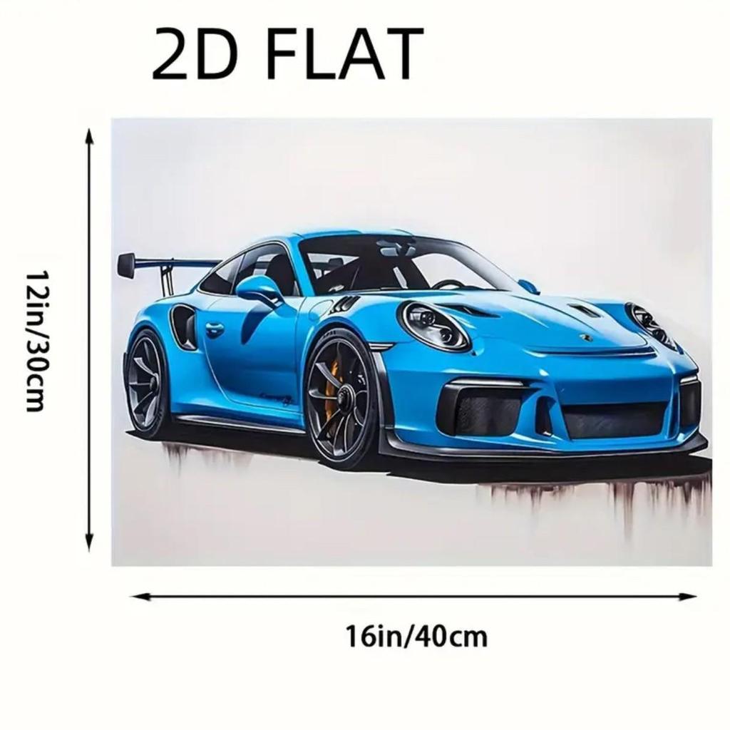 Car Racing Mural Poster: Wall Art for Sofa, Bedroom, or Living Room - Buy One, Get Three