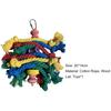 Bird Cage Toy Colorful Cotton Rope Wood Blocks Training Toy Bird Parrot Hanging Chewing