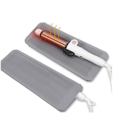 Silicone Heat Resistant Mat Hair Straightener Flat Iron Curling Iron Tool Wavy Design Anti-slip Curling Iron Heat Insulation Cover