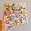 5/6Pcs Girl Hairpins Macaron Color Cartoon Fruit Flower Star Shapes Round Edge-Free Design Hair Clips Side Bang Hair