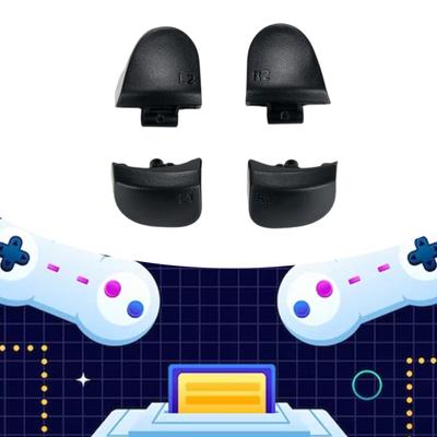 4 Stück L1 R1 L2 R2 Trigger-Tasten-Set Schwarz & 2 Stück Federn Ersatz für Playstation 5 PS5 V3 Gamecontroller Reparatur