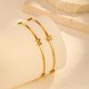 Accessoarer Mode Rostfritt Stål Blad Kedja Blomma Guld Armband