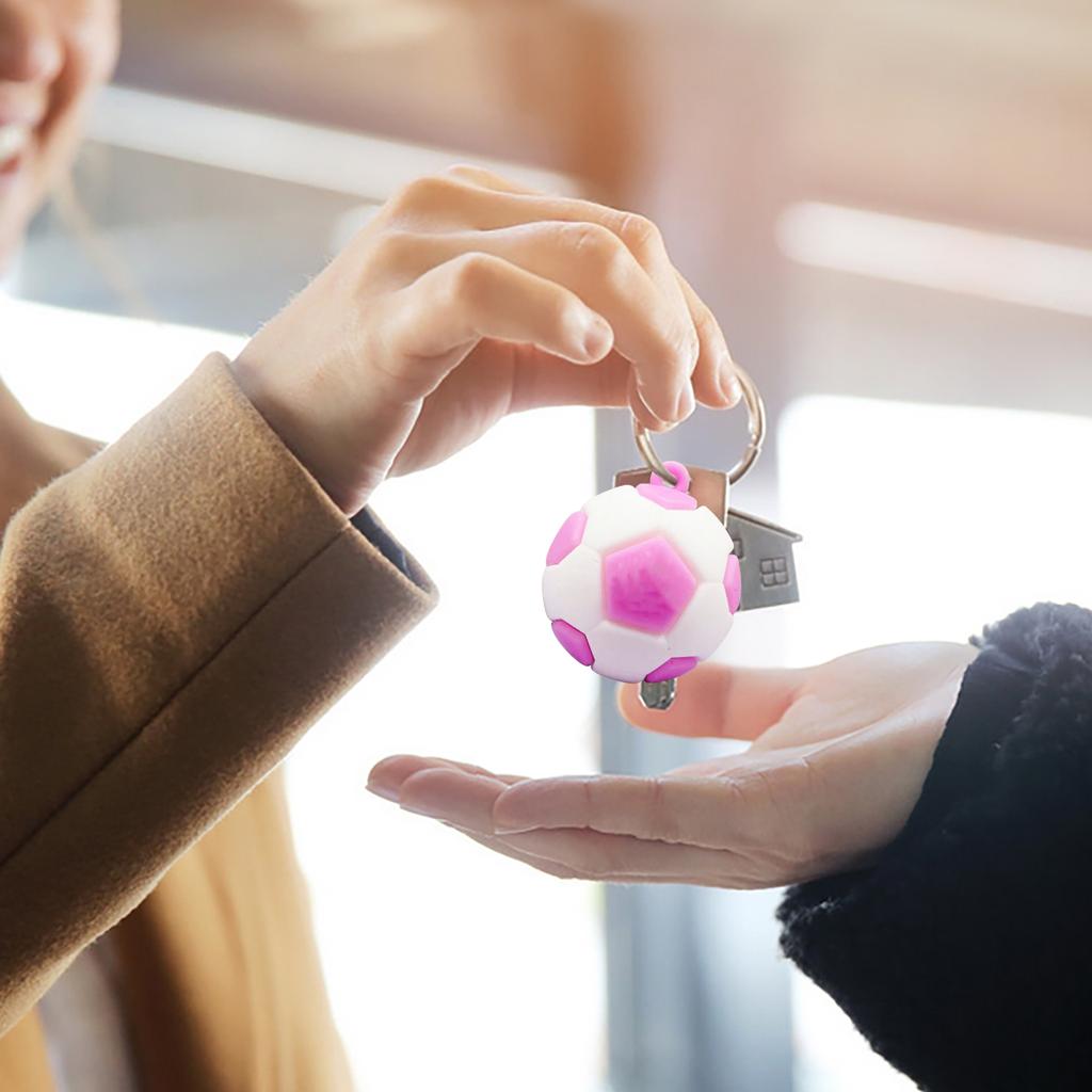 Sports Simulation Football Keychain, PVC Soft Rubber Hanging Ornament, Schoolbag Accessory