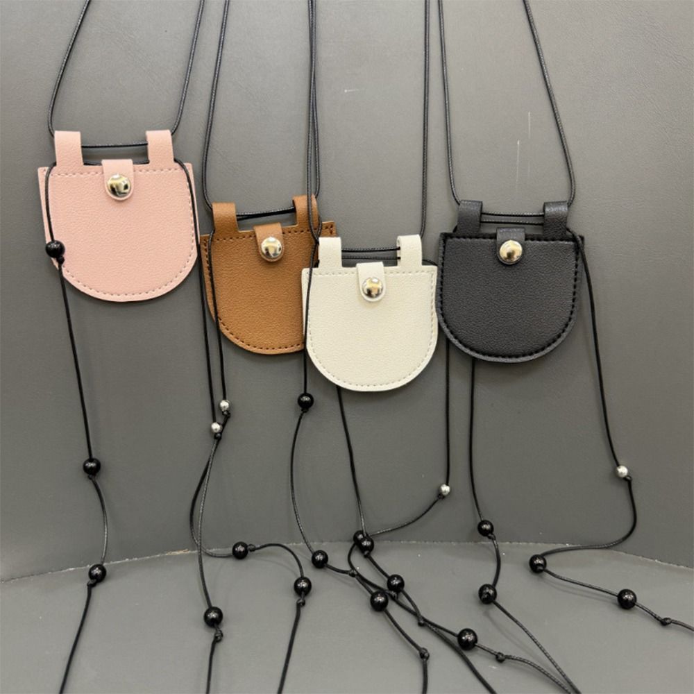 PU Mini Necklace Adjustable Chain Wearing Key Bag Necklace Creative Gift Sweater Chain Necklace