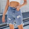 Summer New Style Washed Casual Ripped Denim Shorts for Women
