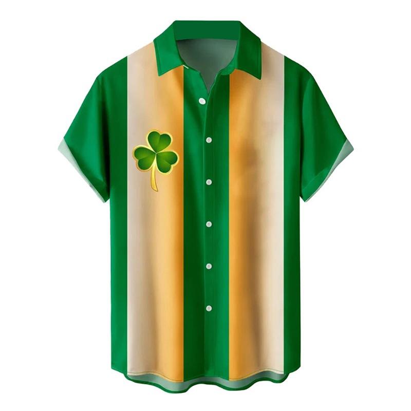 Hawaiian Print Short-sleeved Shirt Beach Party Trendy Men's Casual Shirt Summer Outdoor Everyday Men's Short-sleeved Shirt