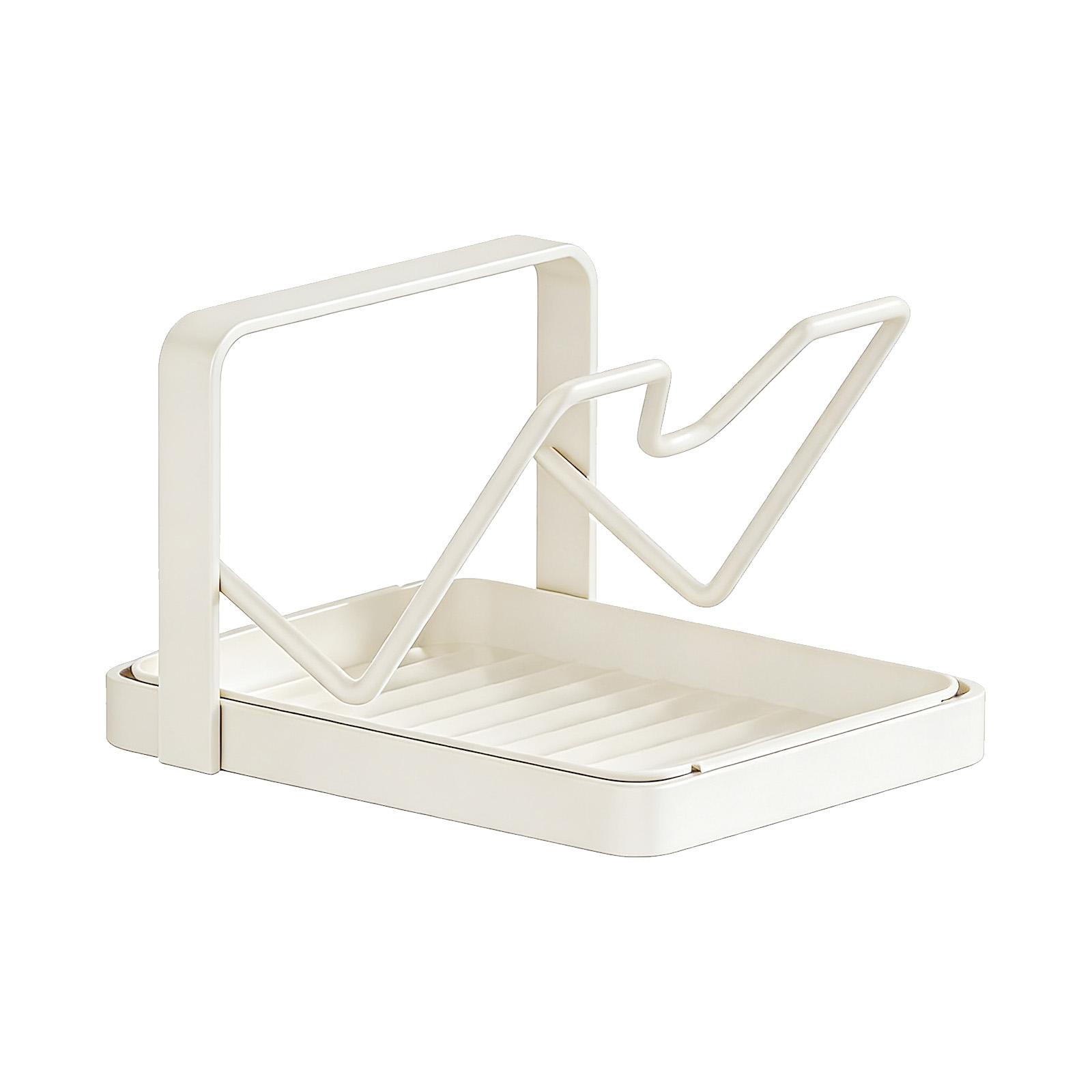 

Multifunctional Utensils Pan Pot Cover Lid Rack Shelf with Spoon Rest Pot Lid Rack with Drip Tray for Kitchen Counter