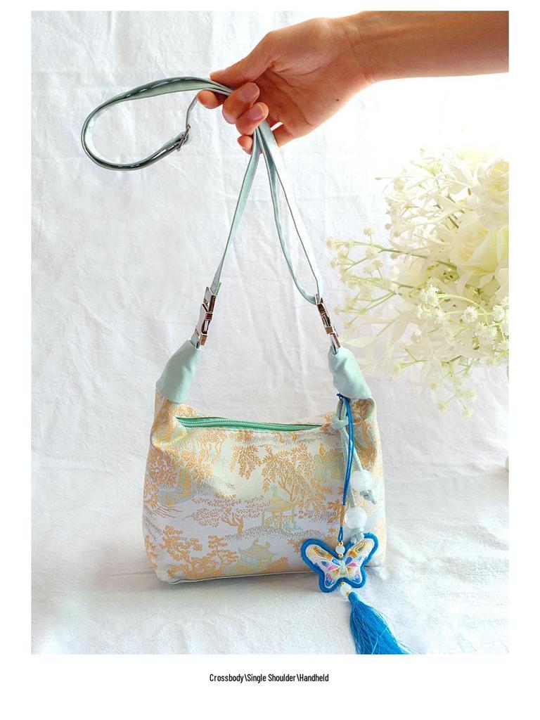 Chinese Embroidery Bridesmaid Gift Bag, Practical Wedding Handbag for Best Friend