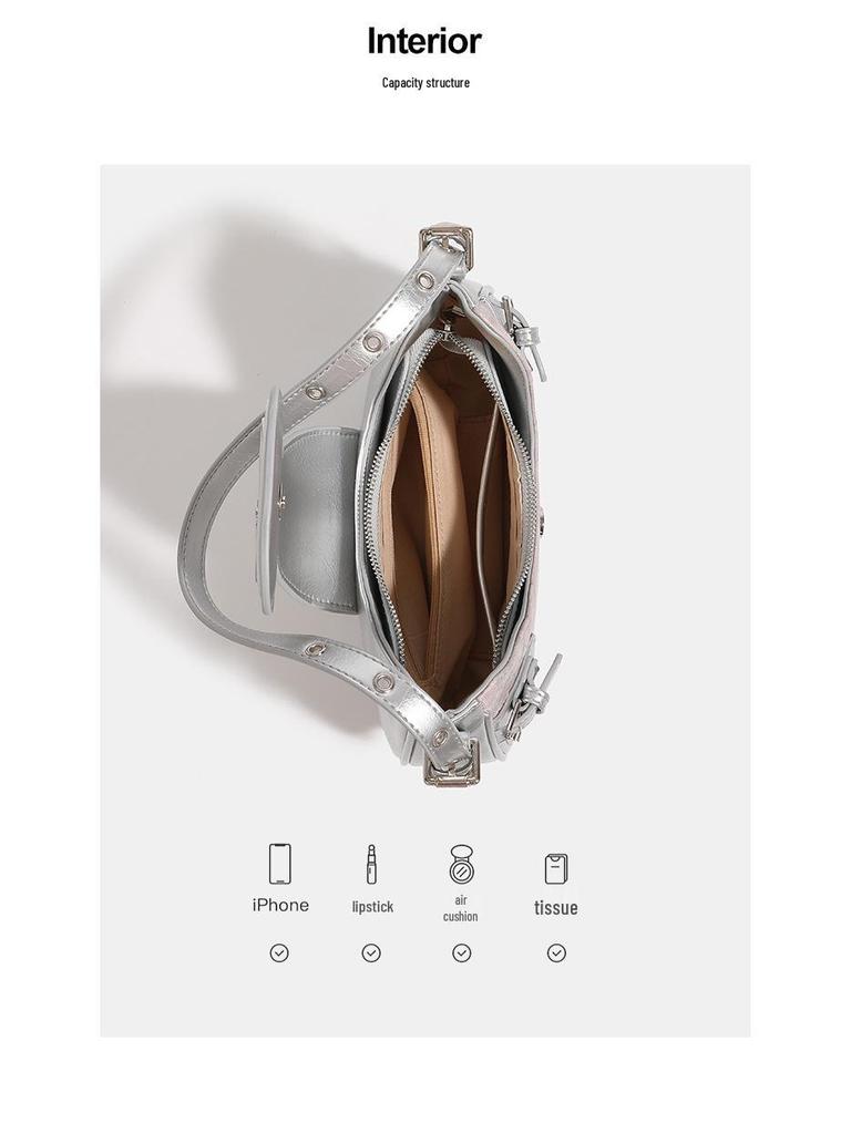 Misty Pink Crocodile Print Shoulder & Crossbody Bag - Millennial Y2K Biker Style 2023 for Women