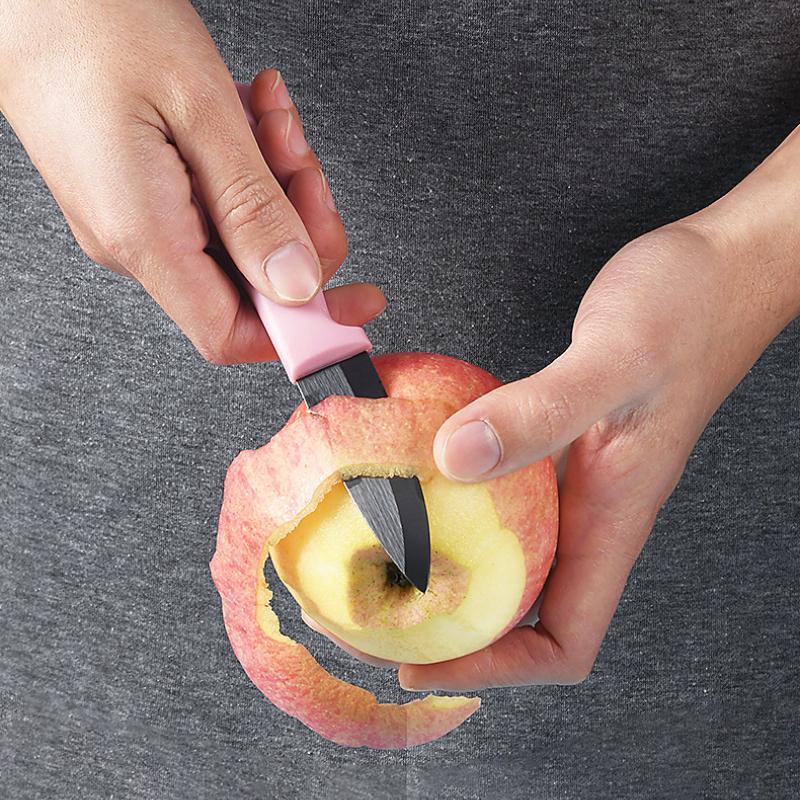 Ceramic Fruit Knife for Kitchen Black Blade Chef Knife with Sheath Utility Slicing Cooking Tool for Vegetable Rustproof Zirconig