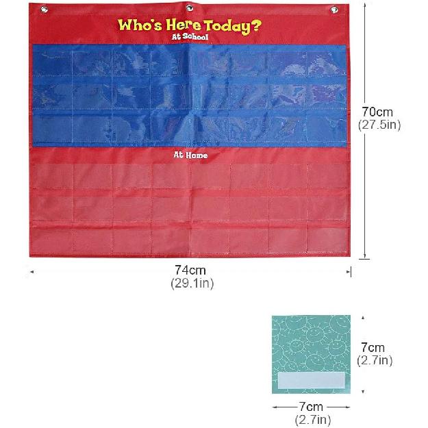 Attendance Pocket Chart with 72 Cards,Pocket Chart for Classroom…