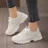 Fashion Thick Heel Fall Woman Shoes Size 45 Skateboarding Women's Shoes Luxury Sneakers Silver Women's Boot Sport Runners Sports