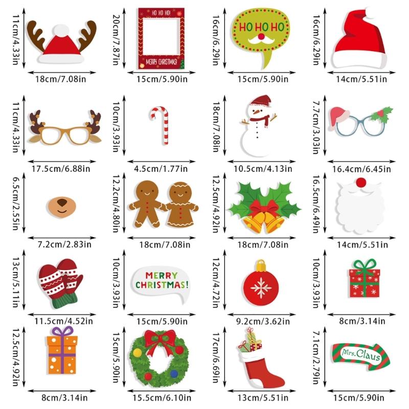 Festives Christmas Party Props Stylish Photo Frame Accessories Kits for Parties Stylish Christmas Celebration Essential