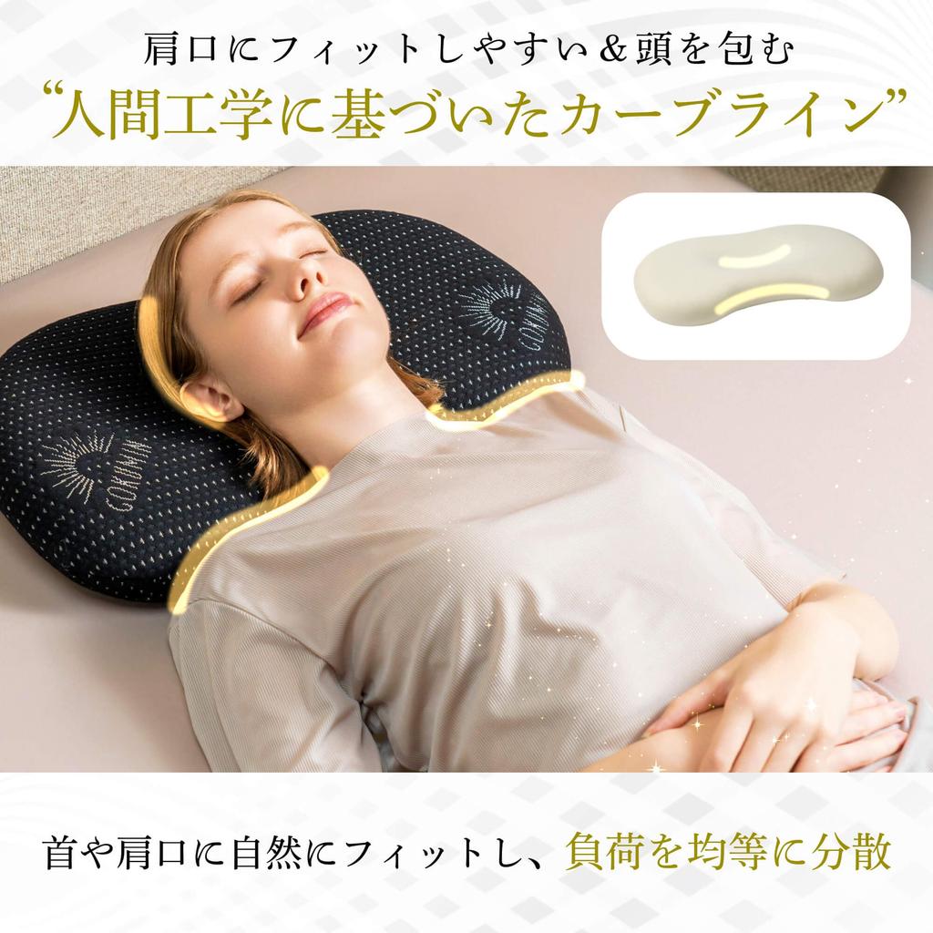 GOKUMIN Memory Low Memory Foam Pillow that is Gentle on Neck and Washable Side Back No Neck Storage Replacement Cover Included Pillow, Foam, [Chewy