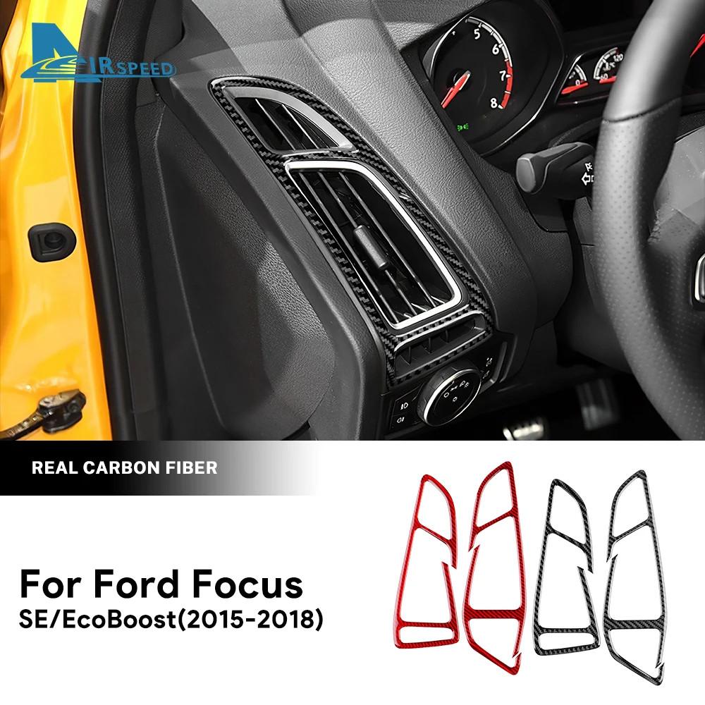 Real Soft Carbon Fiber Sticker For Ford Focus SE RS ST Ecoboost 2012-2015 2016 2017 2018 LHD RHD Car Side of Instrument Outlet