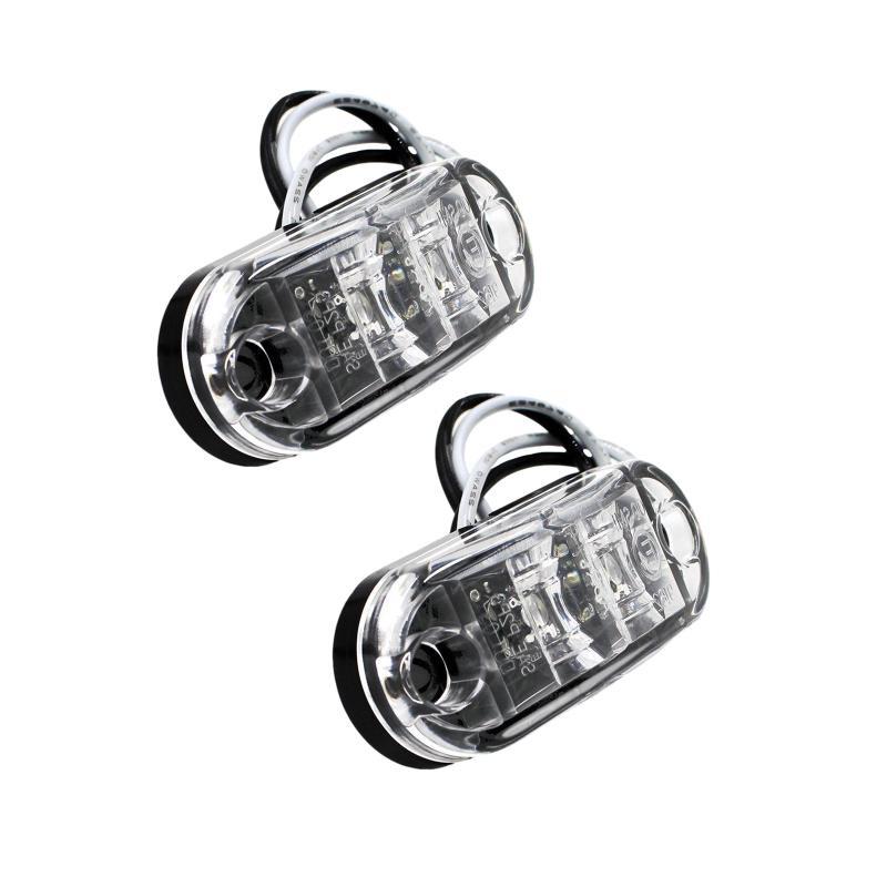 

2 шт. прочные светодиодные боковые габаритные фонари для грузовых автомобилей с прицепом, боковой габаритный фонарь для каравана, светодиодная лампа для грузовика, янтарный, красный, белый 2pcs белый