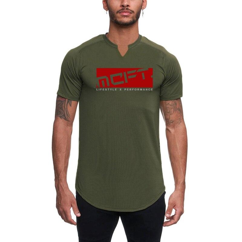 Muscleguys Letní Prodyšné Fitness Tréninkové Oblečení Pánská Móda Ležérní Topy s krátkým rukávem