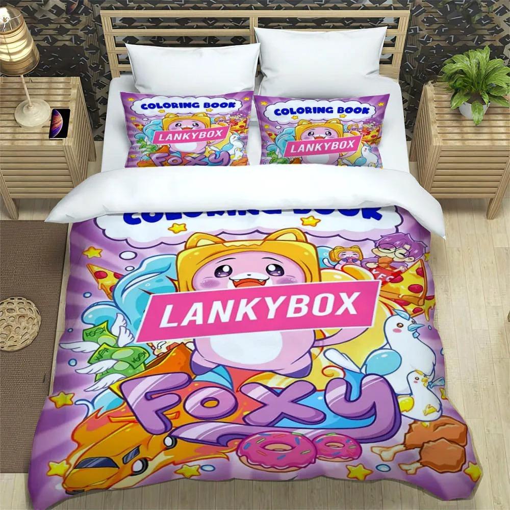 Lankybox Foxy Boxy סטים חמודים למצעים סט יוקרתי לאספקת מיטה כיסוי שמיכה סט שמיכה למיטה סט מצעים מתנת יום הולדת יוקרתית
