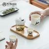 Panda Bamboo Hand-Painted Ceramic Travel Tea Set
