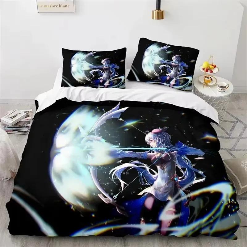 

Comforter 3D Print Genshin Impact Bedding Set Comforter Bed Set King Queen Twin Size Boys Girls Adults Comforter (quilt)-EU Single(135*200cm)3pcs