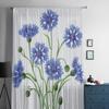 Albăstarele Izolate pe Tulle Alb Perdele Transparente pentru Decorarea Livingului, Dormitorului, Bucătăriei, Perdele Voile Organza